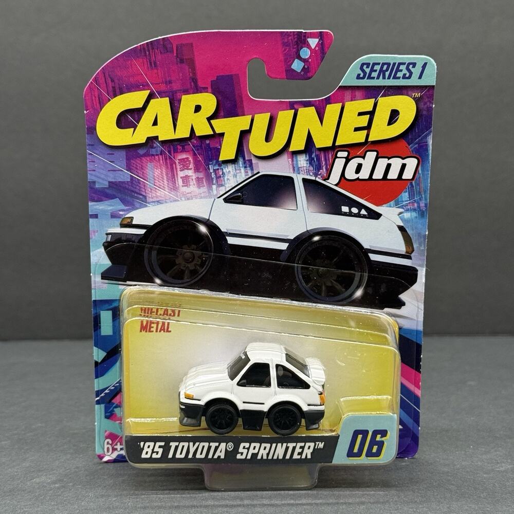 JDM Car #06 Series 1 Car Tuned '85 Toyota Sprinter White & Black Diecast Car